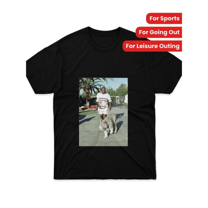 Tiger Graphic Cotton T-Shirt Casual Comfort Fit For Outdoor Adventures And Leisure Activities All Seasons Wear Hoodie,...