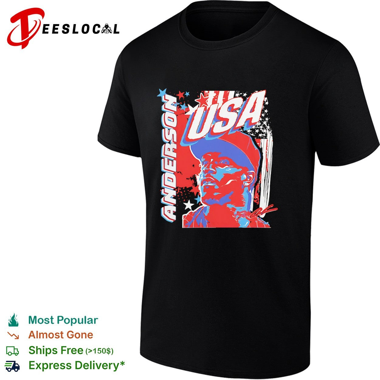 Tim Anderson USA Chicago White Sox MLB Baseball player portrait shirt