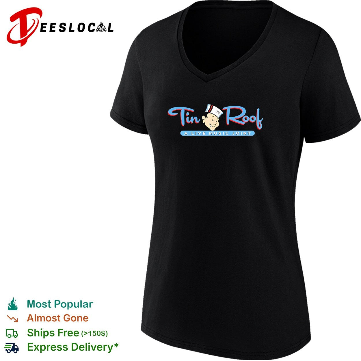 Tin Roof live music joint vintage logo bar shirt