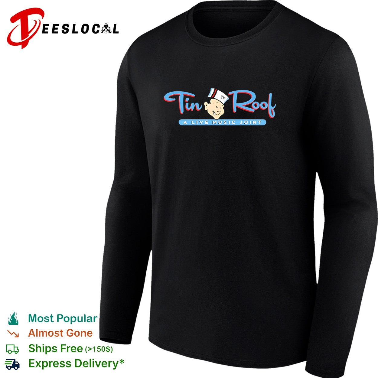 Tin Roof live music joint vintage logo bar shirt