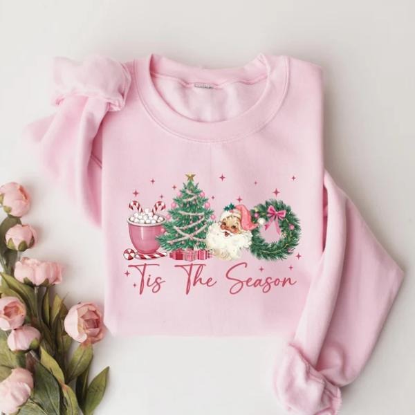 Tis The Season Sweatshirt, Merry Christmas Shirt, Cute Winter Tis The Season Christmas Sweatshirt Hoodie | PodTeesHub.com