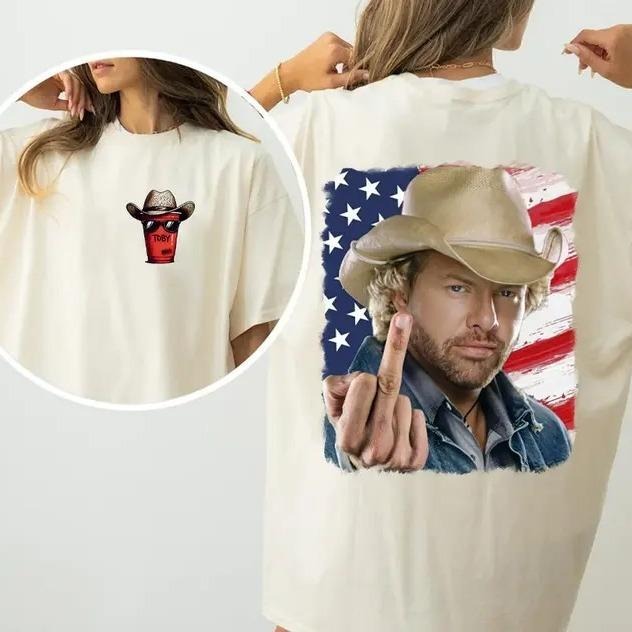 Toby Keiith Finger 2 sides Tshirt, Country Music Shirt, In memory of Toby Keeith, 4th of July Sweatshirt,  America 4th of...