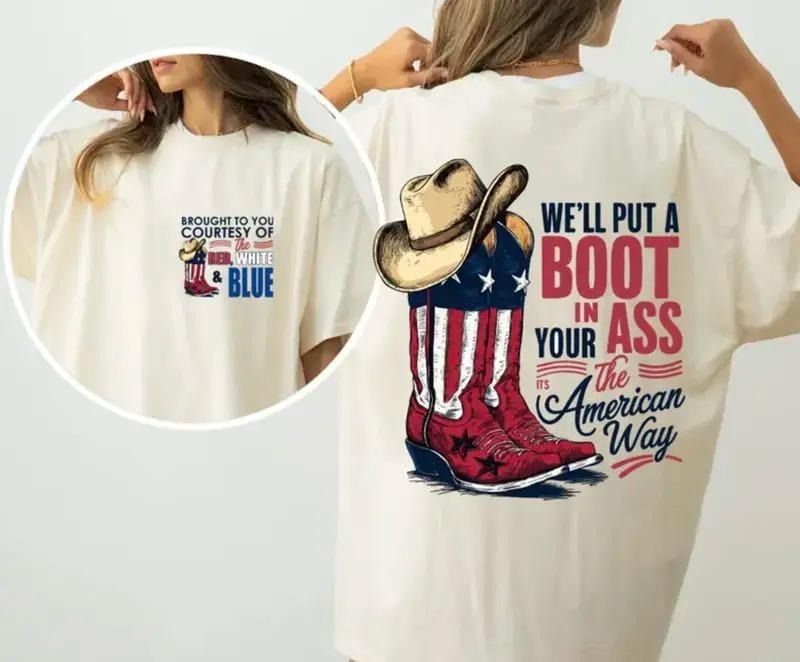 Toby Keith TShirt, Courtesy Of The Red Shirt White And Blue In 4th Of July Shirt, Patriotic America Shirt For Men and...