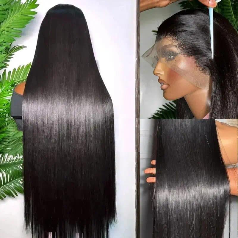 TokWear Plus Women's Wigs 18-32 Inch Straight Lace Frontal Wigs Human Hair Transparent Lace Front Pre Plucked 360 Lace...
