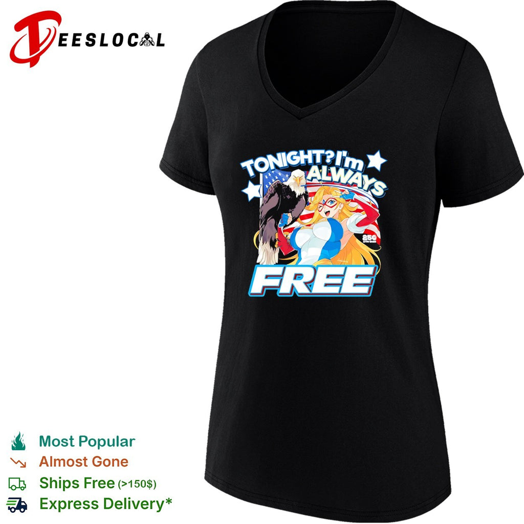 Tonight I am always free 1776 2026 250 eagle American flag shirt