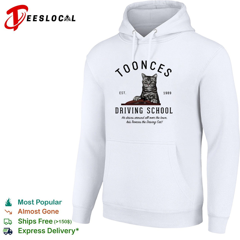 Toonces driving school cat sitting at wheel 1989 he drives all over town shirt