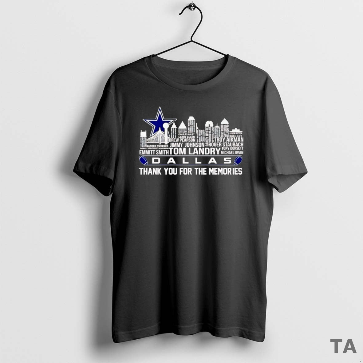 Top Dallas Cowboys Players Names Skyline City Thank You For The Memories T Shirt Sweater Hoodie, Sweatshirt | PodTeesHub.com