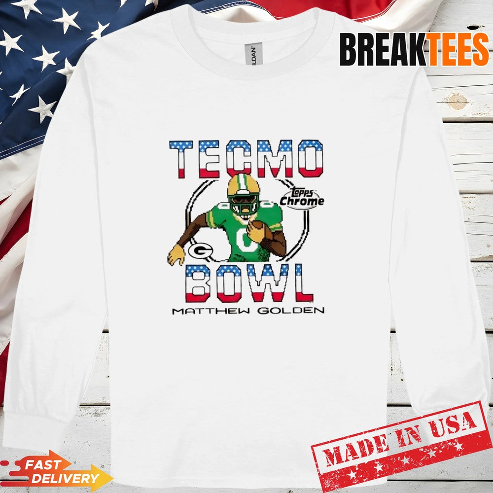 Topps Chrome x Tecmo Bowl Green Bay Packers Matthew Golden T-Shirt