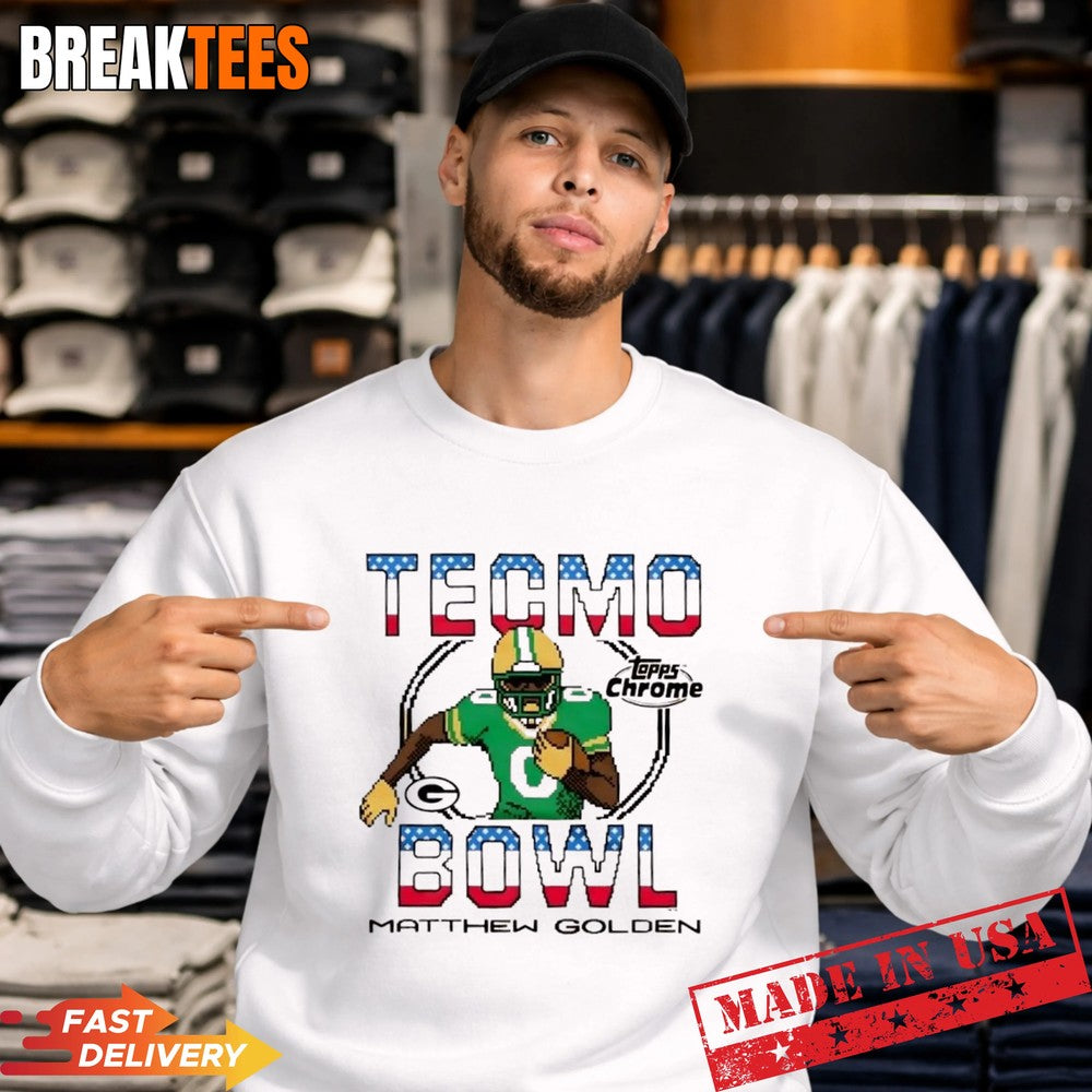 Topps Chrome x Tecmo Bowl Green Bay Packers Matthew Golden T-Shirt