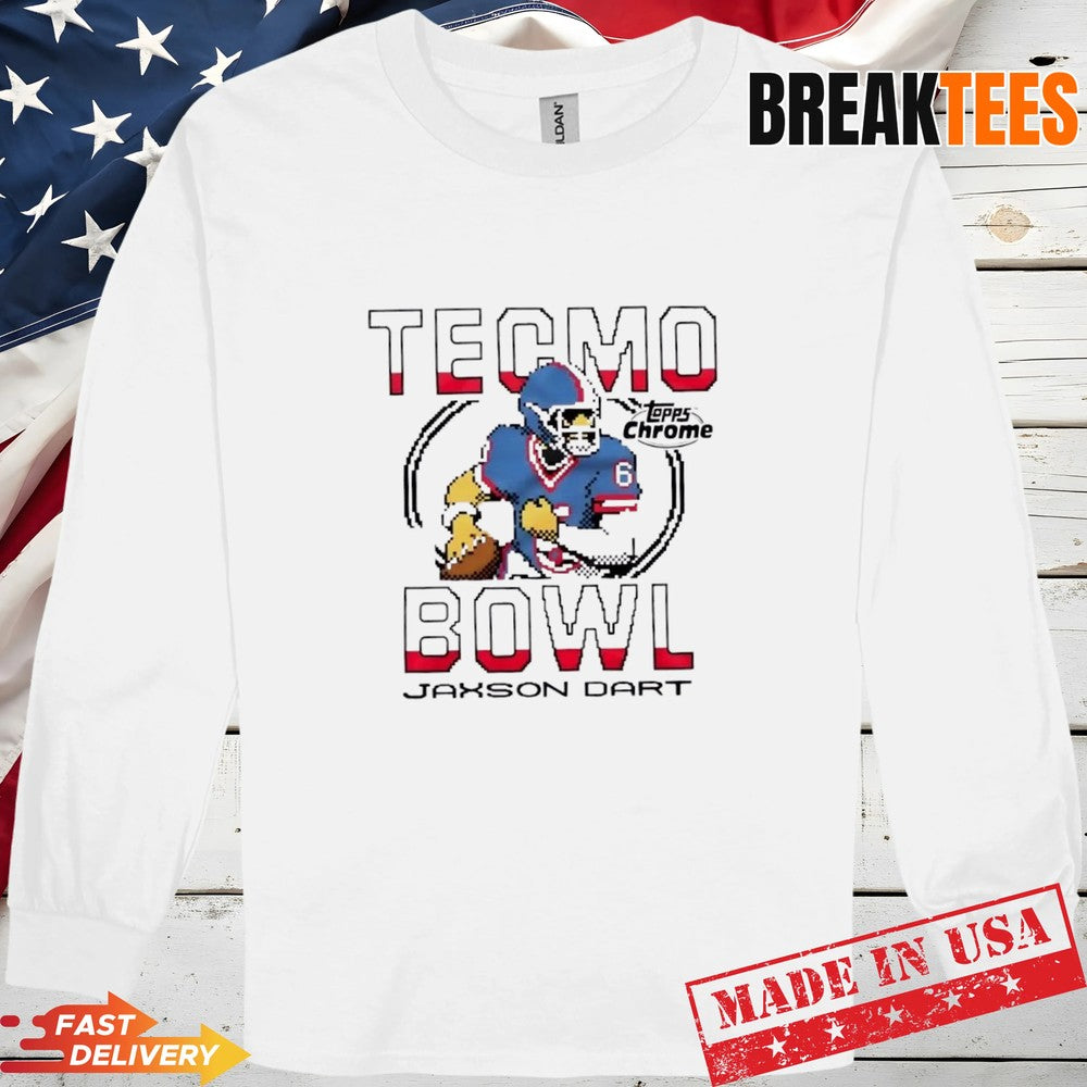Topps Chrome x Tecmo Bowl New York Giants Jaxson Dart T-Shirt