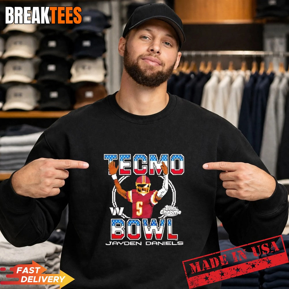 Topps Chrome x Tecmo Bowl Washington Commanders Jayden Daniels T-Shirt