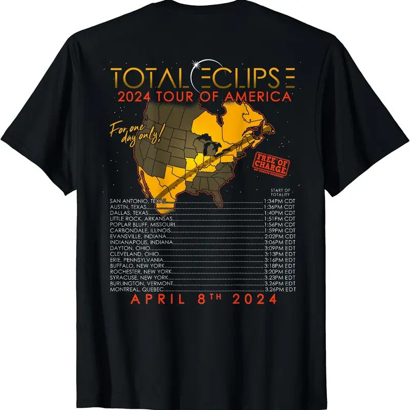 Total Solar Eclipse 2024 Tour of America 04.08.24 T-Shirt Hoodie, Sweatshirt | PodTeesHub.com