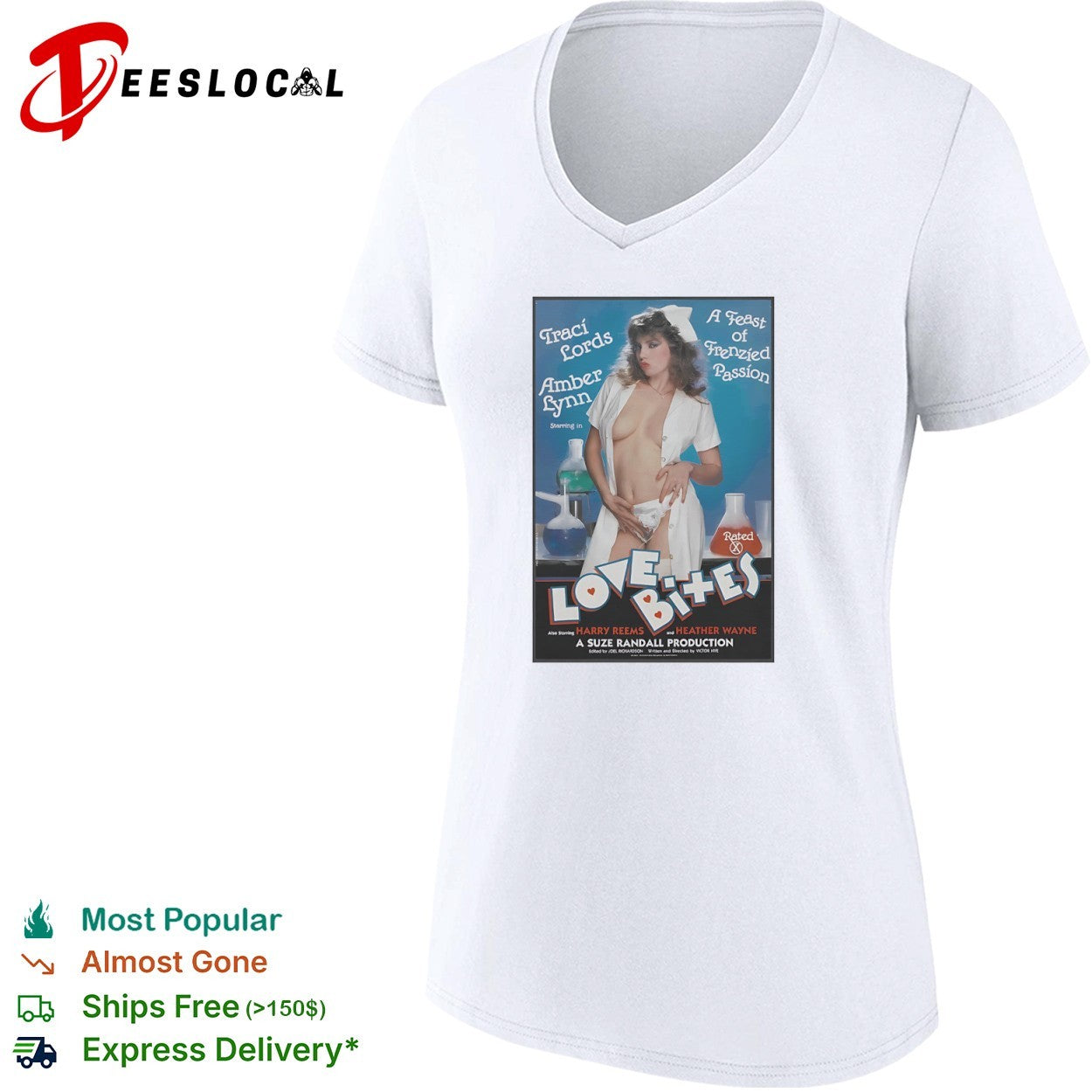 Traci Lords Amber Lynn Love Bites Harry Reems Heather Wayne Suze Randall shirt