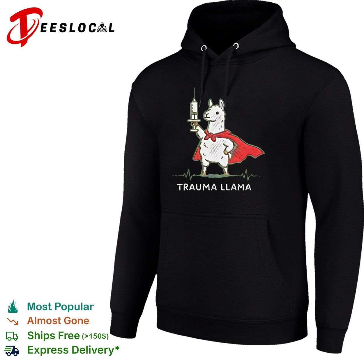 Trauma llama superhero holding syringe medical nurse shirt