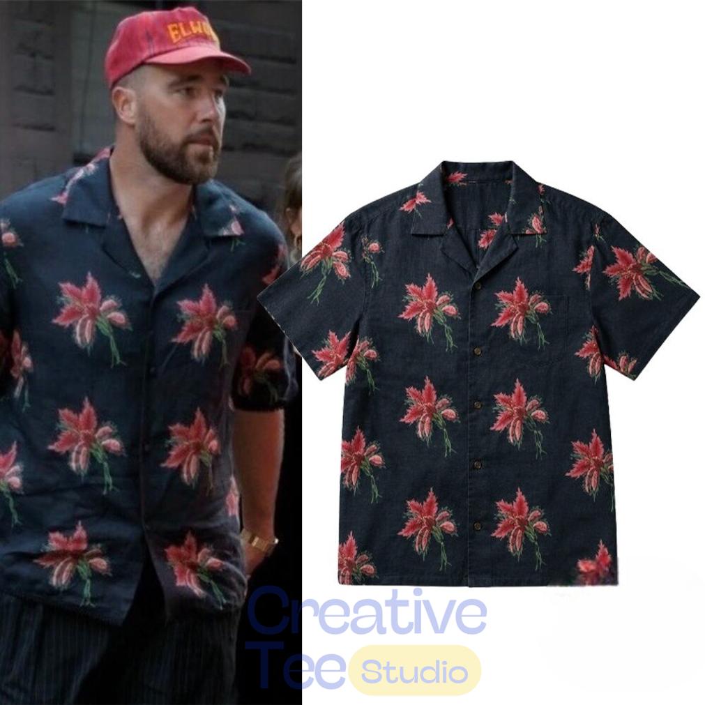 Travis Kelce Floral Hawaiian Shirt At The Eighty Six NYC 2026