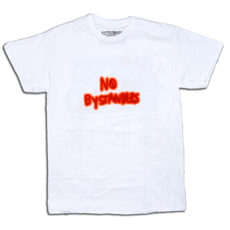 Travis Scott Astroworld No Bystanders Tee White (93665-119) Men's Size S-XXL Hoodie, Sweatshirt | PodTeesHub.com
