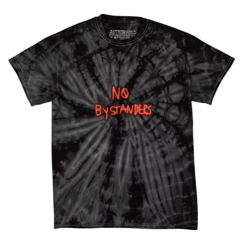 Travis Scott No Bystanders Black Tie Dye Tee (93665-325) Men's S-XXL Hoodie, Sweatshirt | PodTeesHub.com