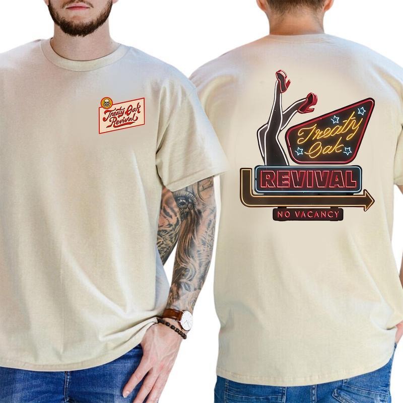 Treaty Oak Revival 'No Vacancy' Country Rock Tee with Vintage Southern 2 Sides Tshirt Style, Menswear Graphic Concerts...