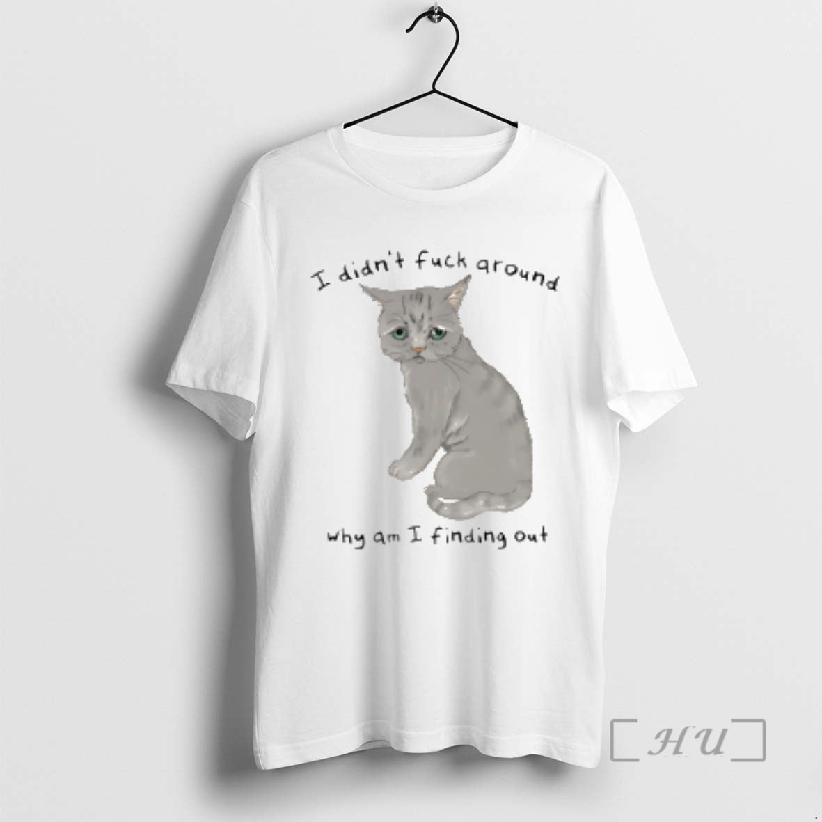 Trending Cat I Didnt Fuck Around Why Am I Finding Out Premium T Shirts Sweater Hoodie, Sweatshirt | PodTeesHub.com