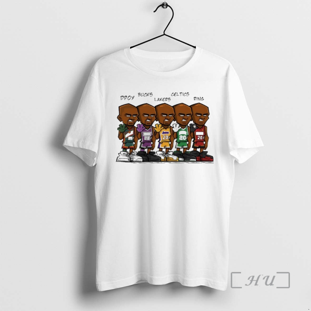 Trending Dpoy Bucks Lakers Celtics Ring Nba Player Cartoon T-Shirts, Hoodie, Sweatshirt | PodTeesHub.com