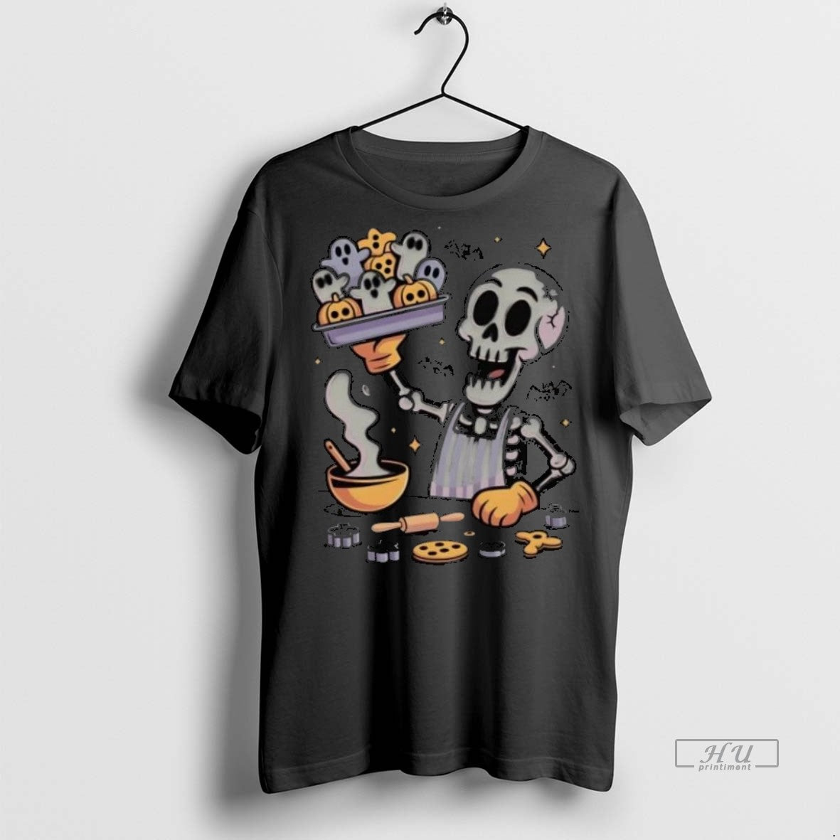 Trending Haunt And Bake Skeleton Halloween Graphic Tee Shirt Sweater