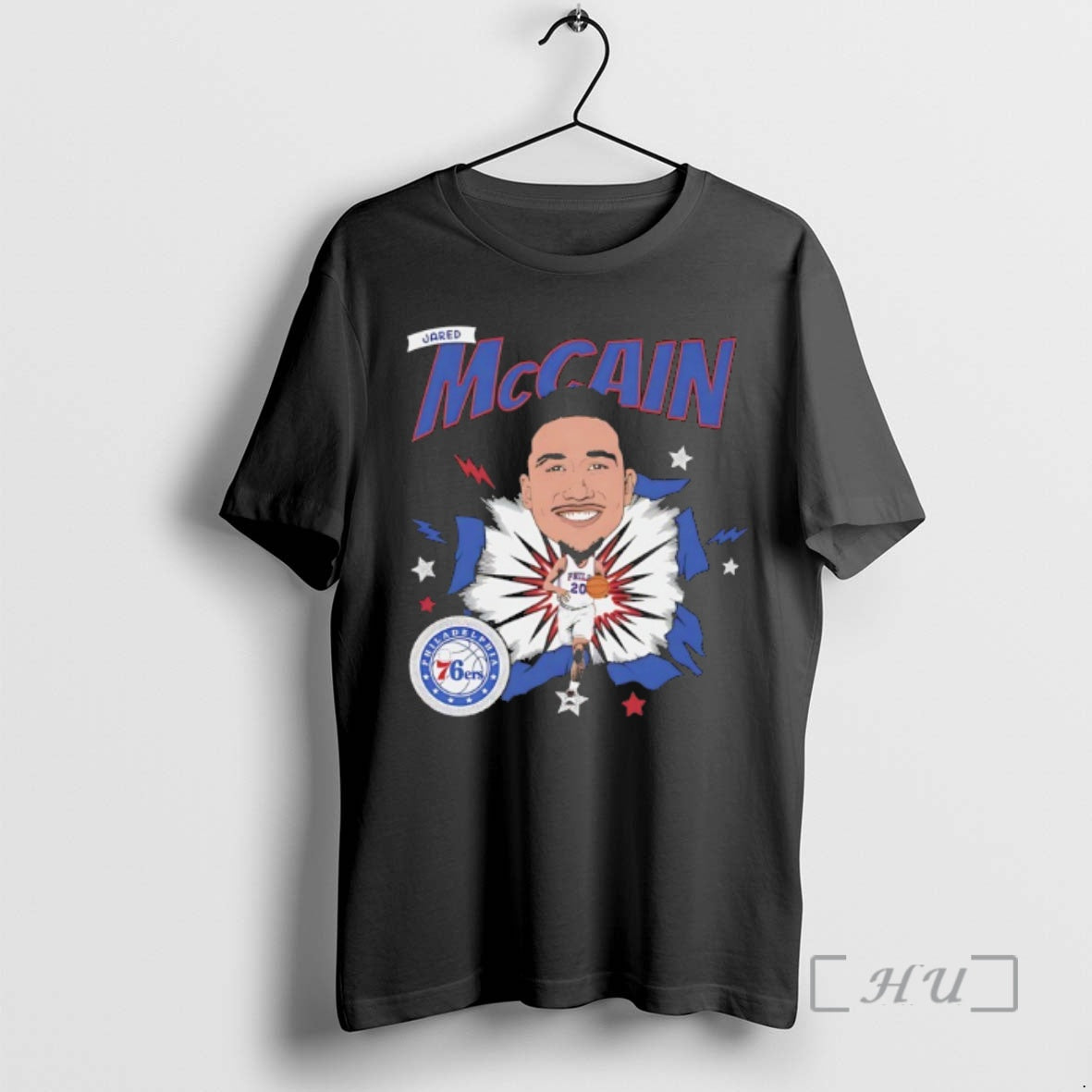 Trending Jared Mccain Philadelphia 76ers Basketball Player Caricature T-Shirts, Hoodie, Sweatshirt | PodTeesHub.com