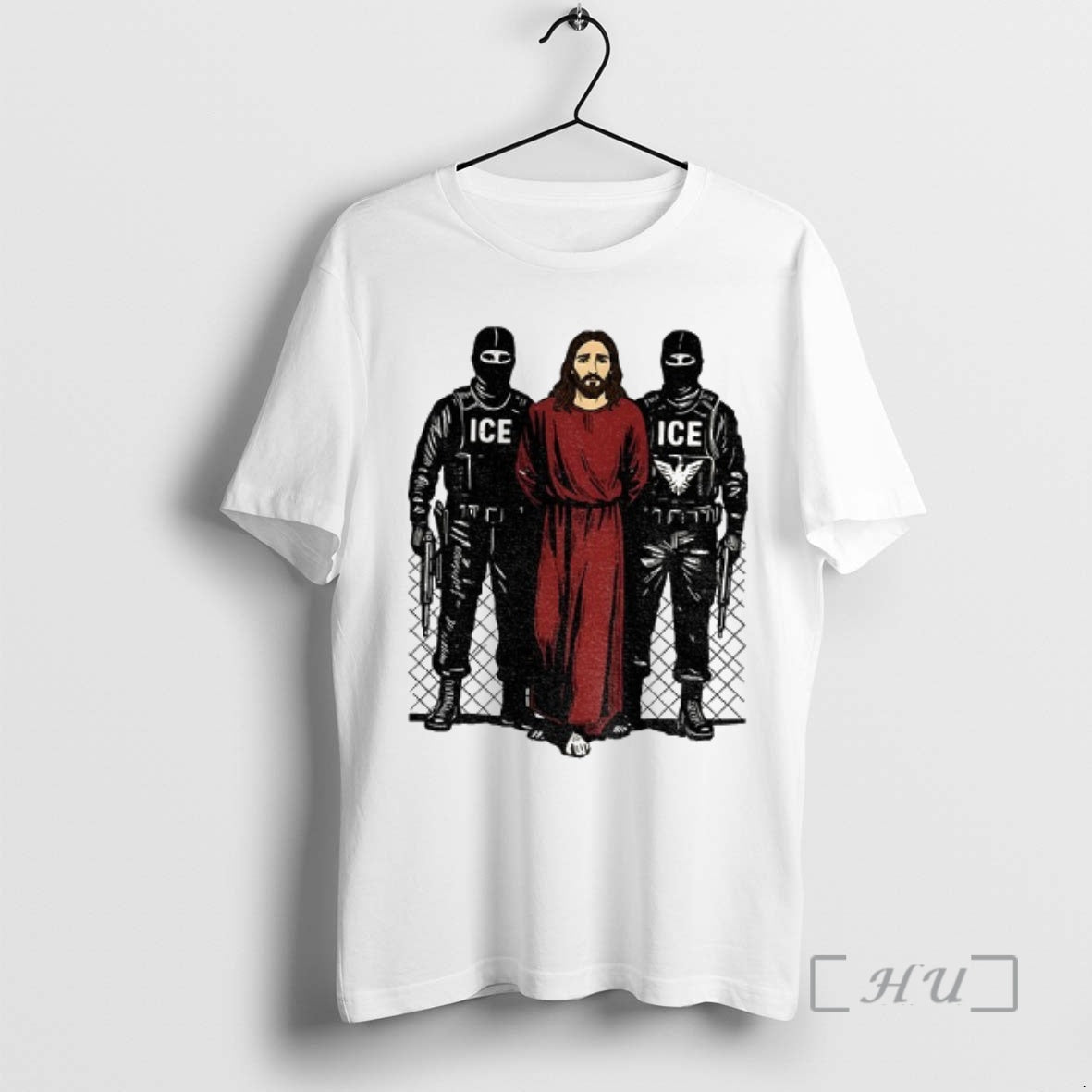 Trending Jesus Arrested By Ice Anti Ice Political Christian Protest T-Shirts, Hoodie, Sweatshirt | PodTeesHub.com