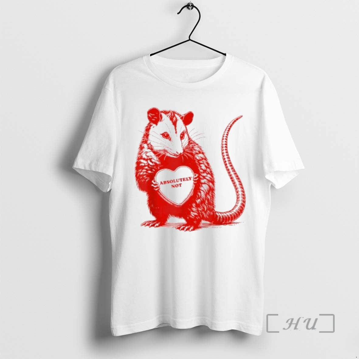 Trending Opossum Absolutely Not Valentine Graphic T-Shirts, Hoodie, Sweatshirt | PodTeesHub.com