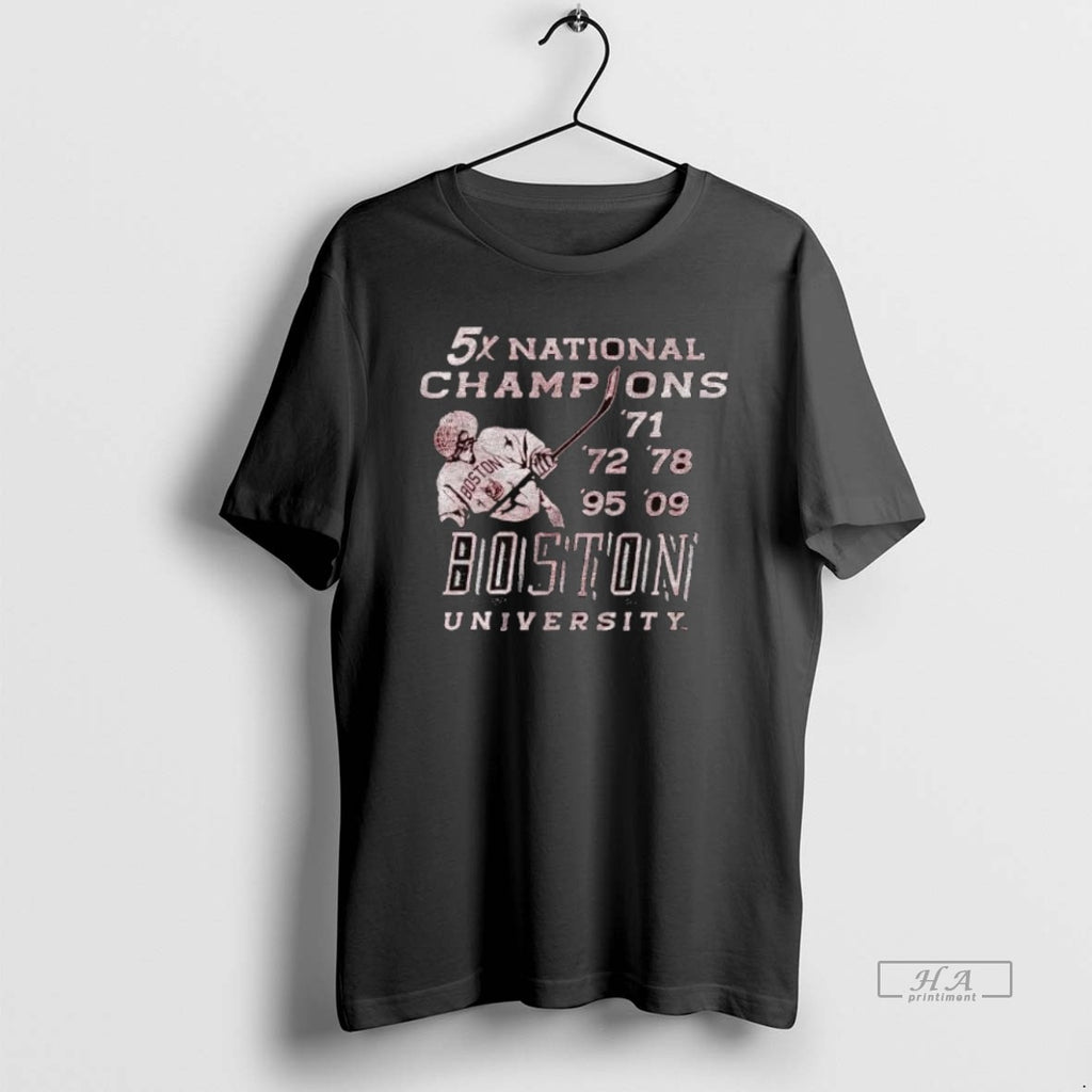 Trendy Boston University Hockey 5x National Champions Shirts