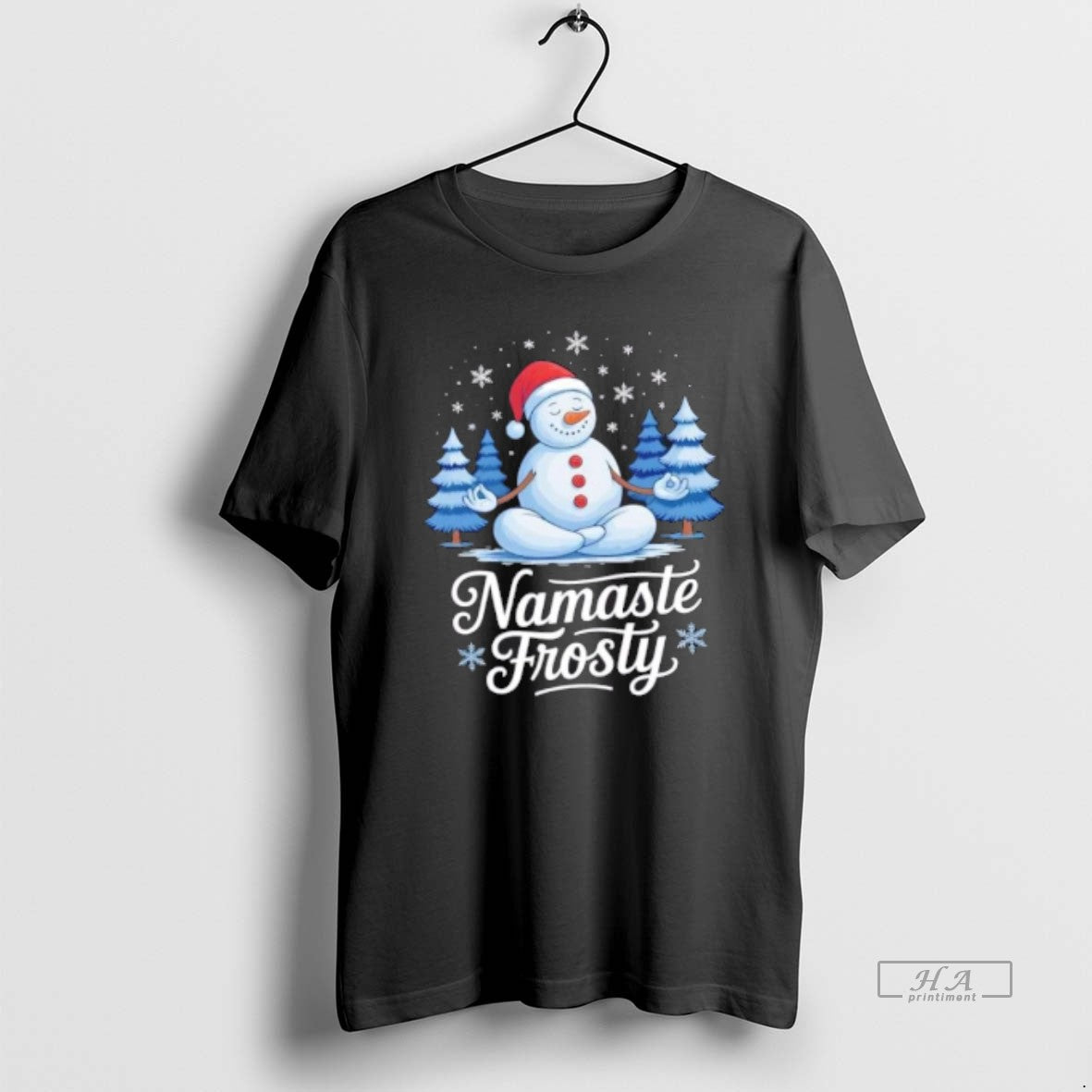 Trendy Snowman Namaste Frosty Christmas