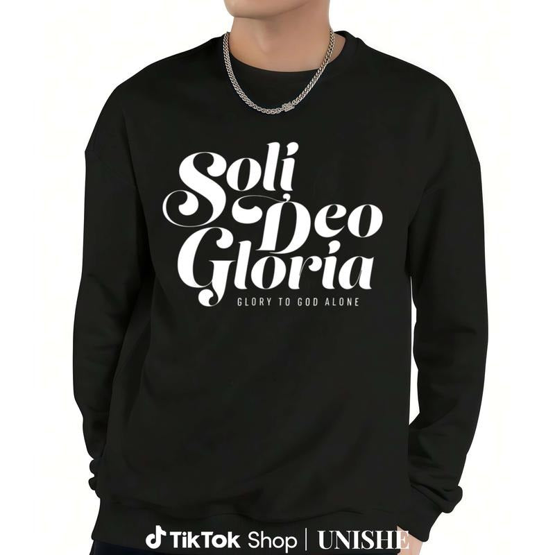Trendy and Comfortable 'Soli Deo Gloria' Long Sleeve Sweatshirt for Everyday Wear T-Shirts, Hoodie | PodTeesHub.com