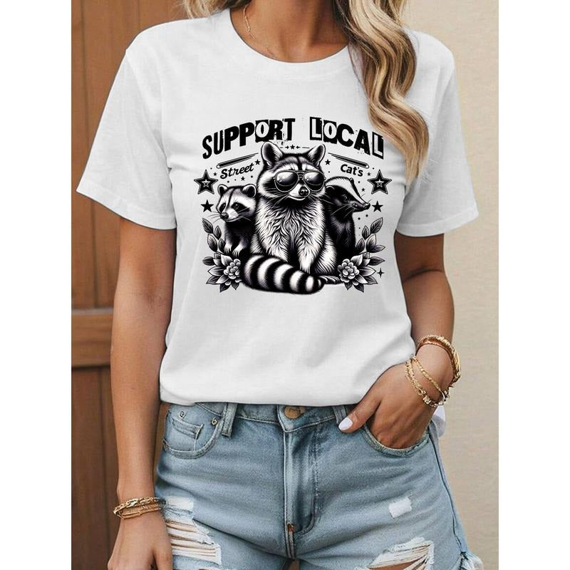 Trendy and Edgy Tee: Bold Animal Print with a Social Message, Ideal for Fashion