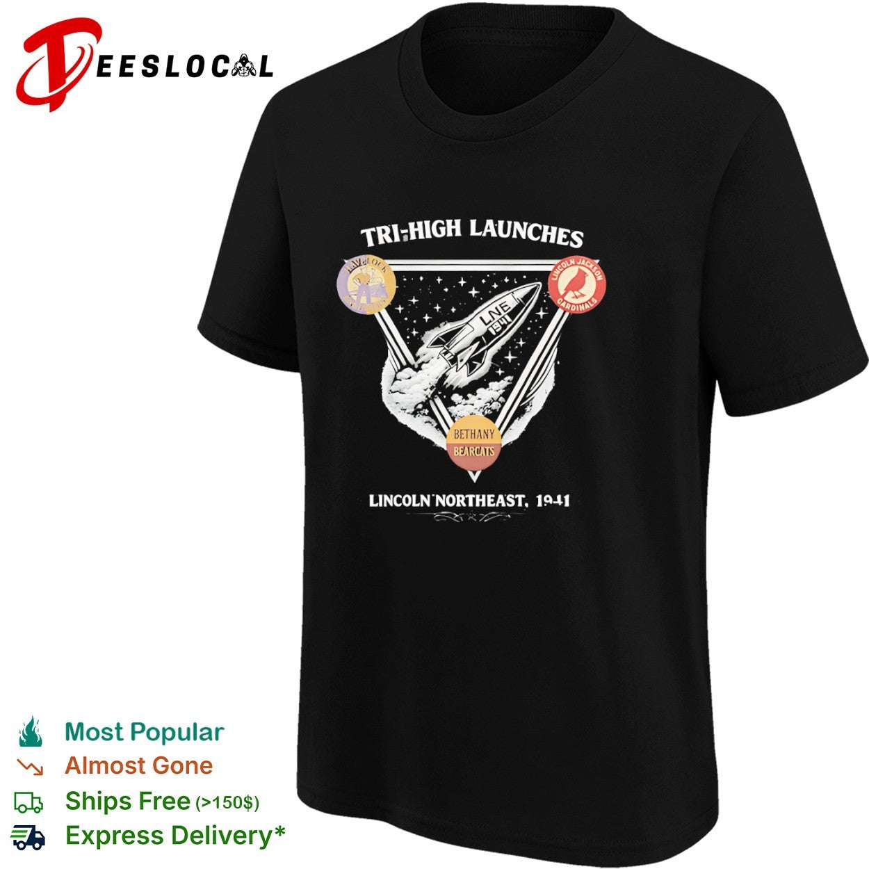Tri High Launches Havelock Engineers Lincoln Jackson Cardinals Bethany Bearcats shirt