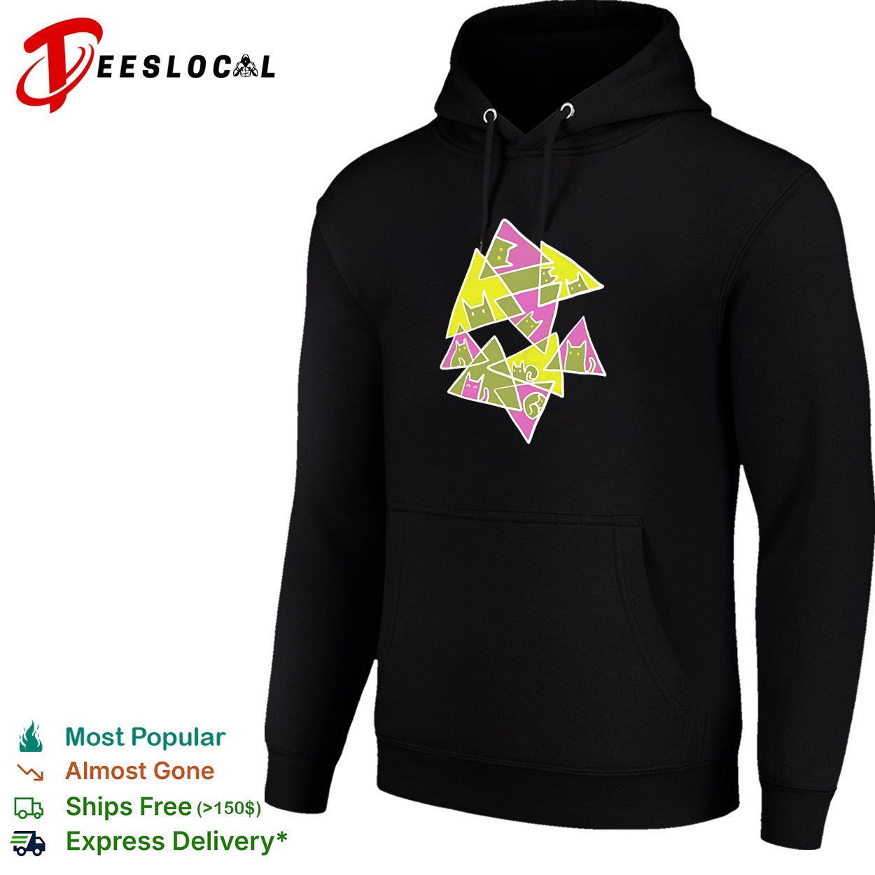 Triangular Cat Warp retro shirt