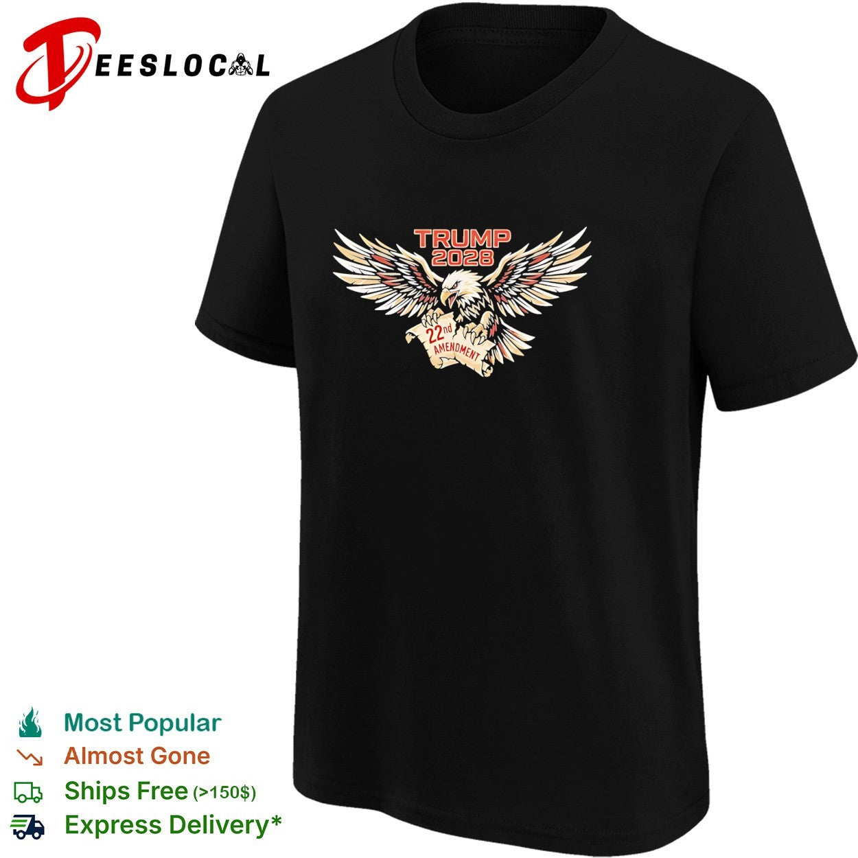Trump 2028 22nd Amendment Eagle US Constitution shirt