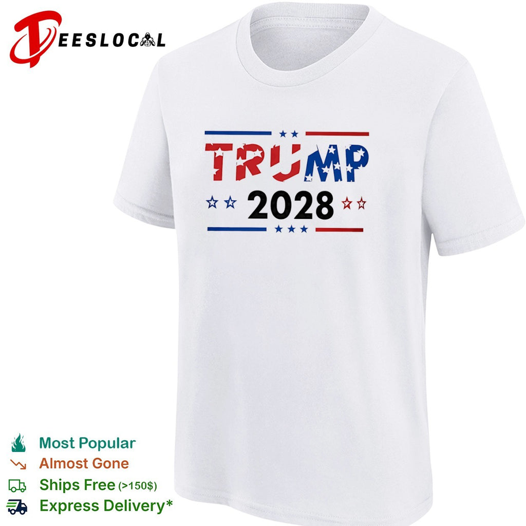 Trump 2028 patriotic stars and stripes shirt