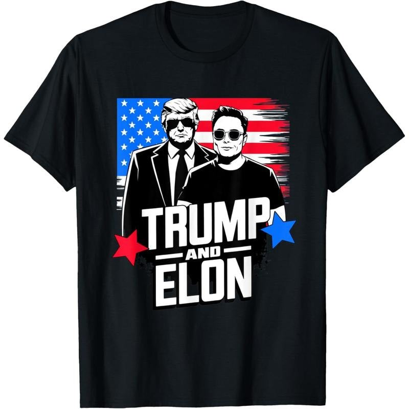Trump And Elon 2024 Presidential Election American Flag T-Shirt Hoodie, Sweatshirt | PodTeesHub.com