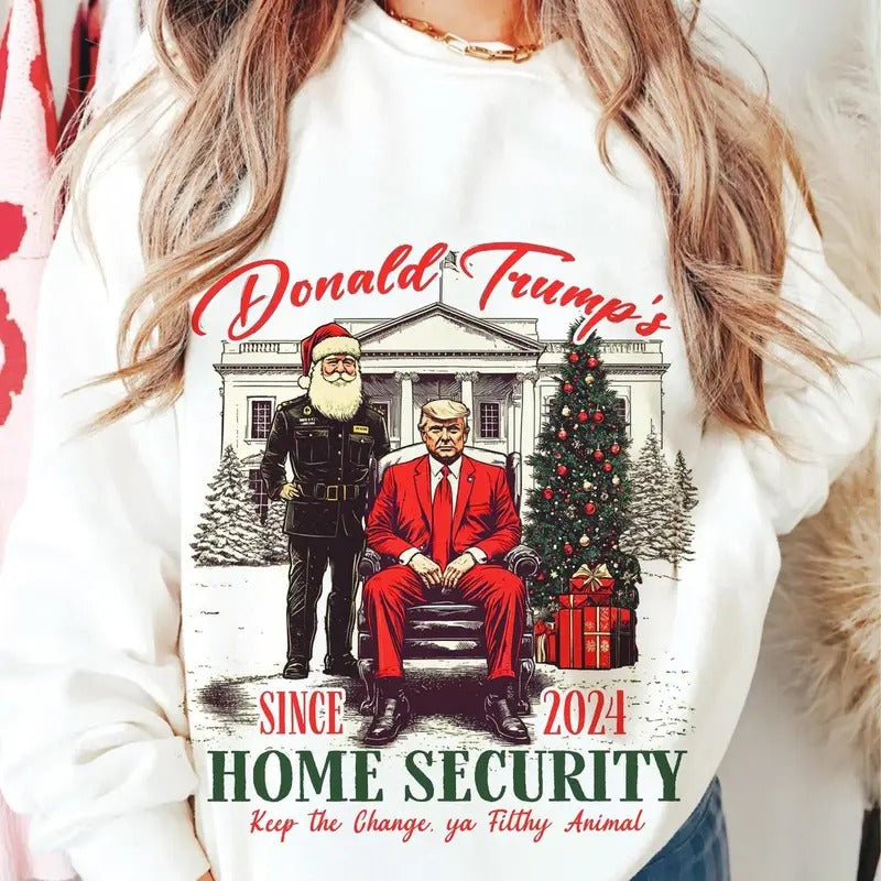 Trump Christmas sweatshirt, Humorous Trump Christmas Shirt, Pro President Trump Hoodie | PodTeesHub.com
