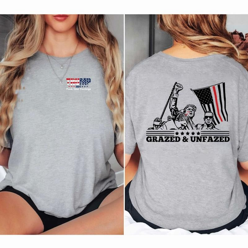 Trump Fist Bump Shot At T-Shirt, Trump 2024, Trump Trending T-Shirt Hoodie, Sweatshirt | PodTeesHub.com