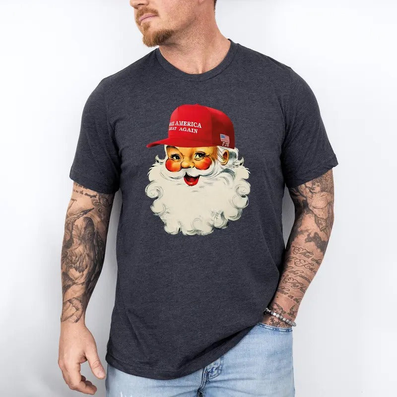 Trump Make Christmas Great Again T-Shirt, Santa Trump Christmas T-Shirt, President Trump Tee, Trump FJB T-Shirt Hoodie,...