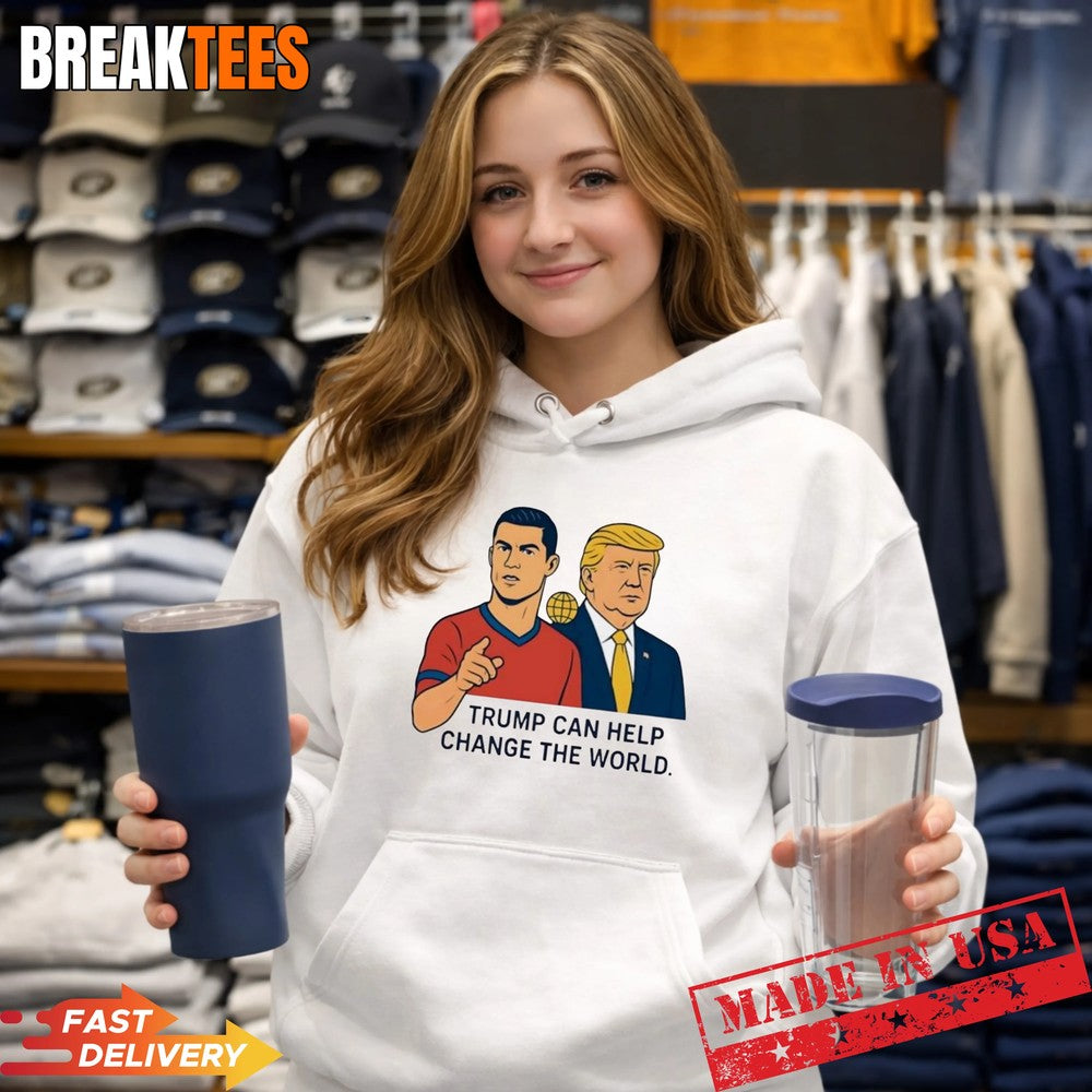 Trump and Ronaldo Change the world parody comic t-shirt