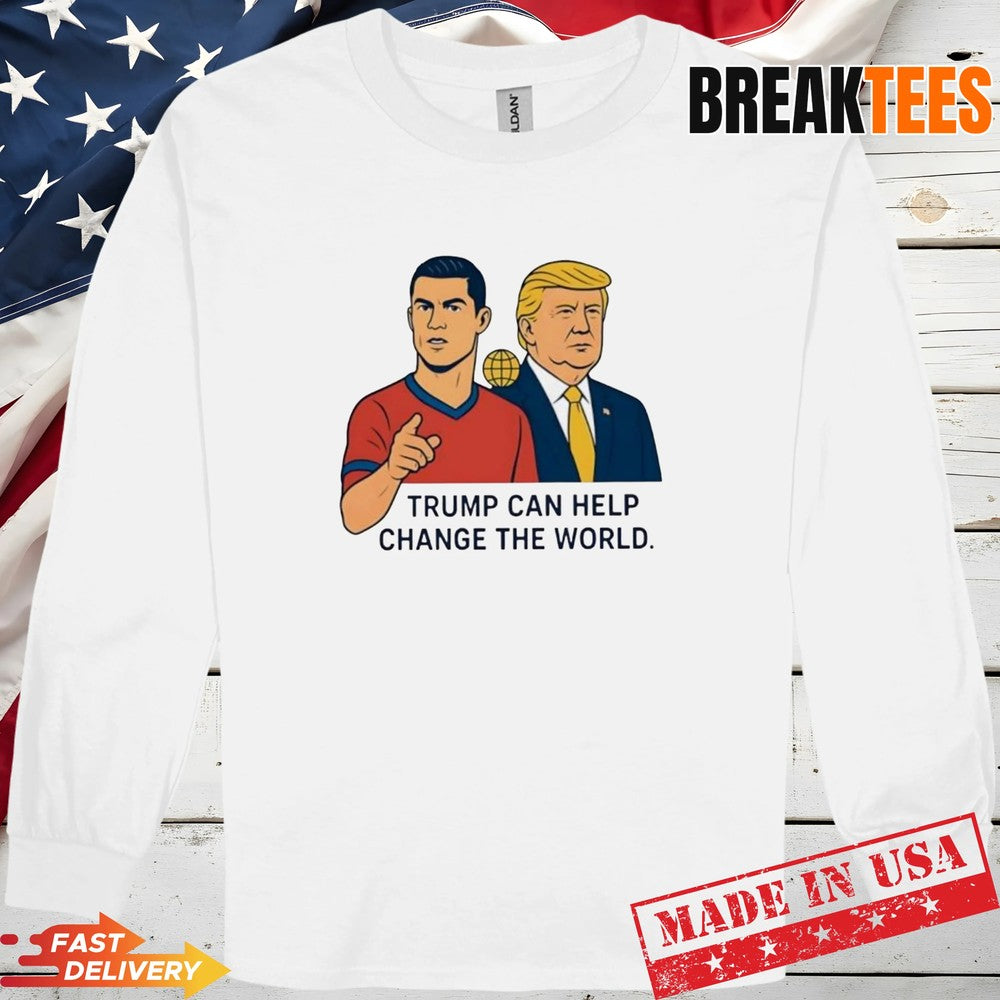 Trump and Ronaldo Change the world parody comic t-shirt