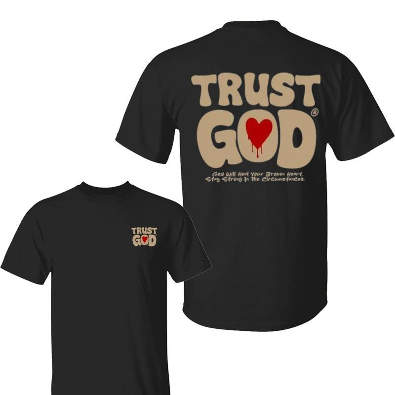 Trust in God T-Shirt, Jesus Love You, Jesus Shirt , summer clothing dropped shoulder sleeves round neck short sleeve top...