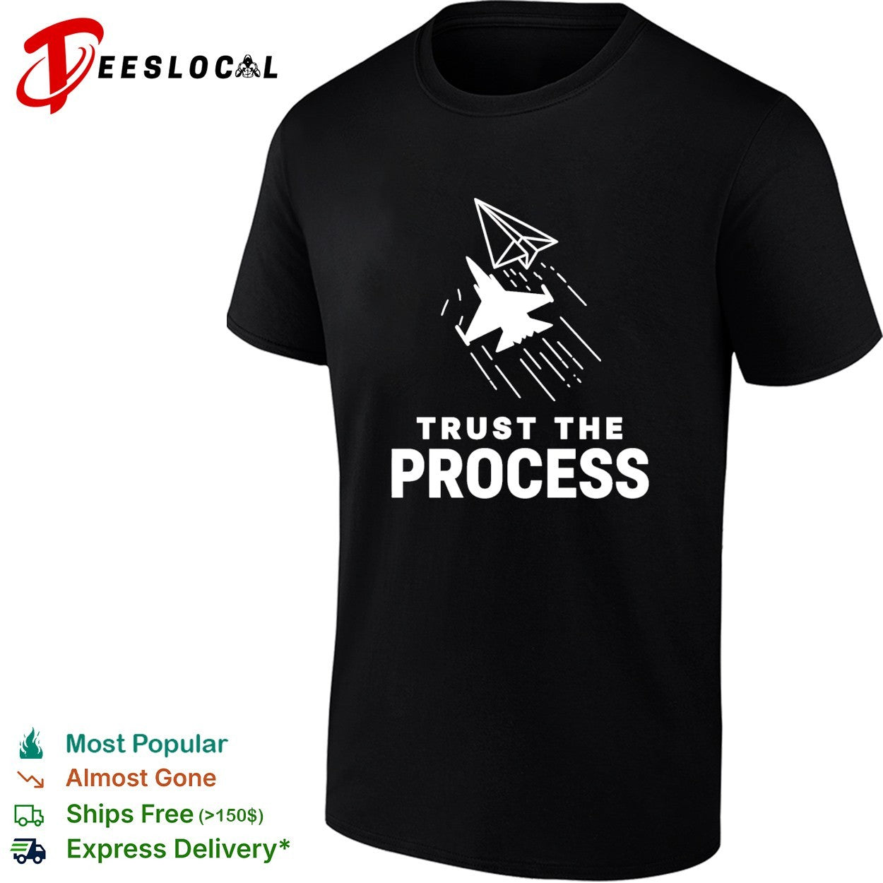 Trust the Process Fighter Jet Paper Airplane shirt