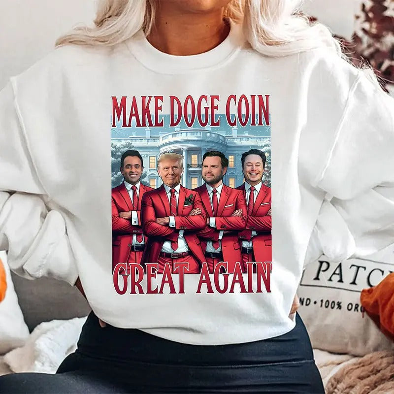 Truump DOGE Coin Shirt, Trummp Supporters Shirts, Graphic Christmas Shirt Hoodie, Sweatshirt | PodTeesHub.com