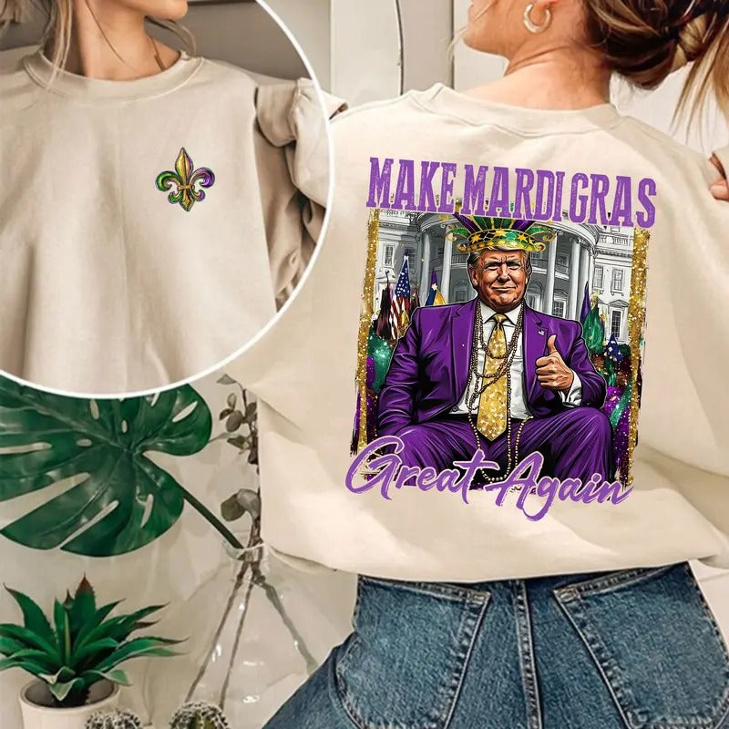 Truump MardiGras Shirt, Trummp Supporters Shirt, President Graphic Tshirt Hoodie, Sweatshirt | PodTeesHub.com