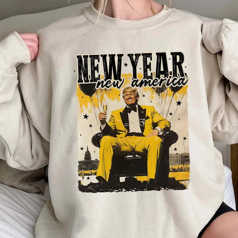 Truump New Year Shirt, Trummp Supporters Shirts, Graphic Trending Shirt style 02 Hoodie, Sweatshirt | PodTeesHub.com