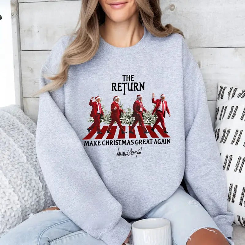 Truump The Return Shirt, Trummp Supporters Shirts, Graphic Christmas Shirt Cotton Fabric Classic Menswear Comfort...