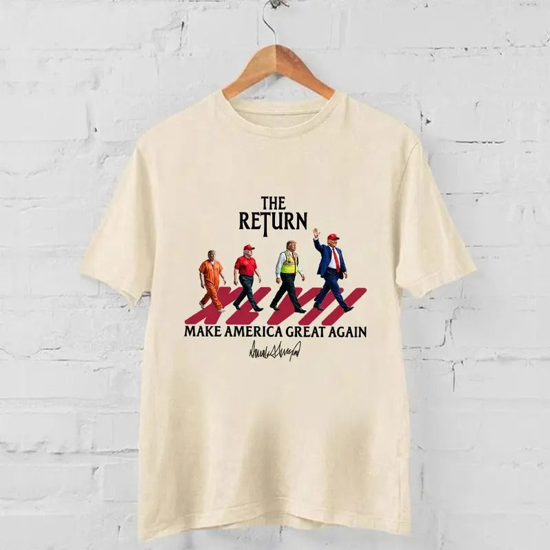 Truump The Return Shirt, Trummp Supporters Shirts, Graphic Christmas Shirt Cotton Fabric Classic Menswear style 03...