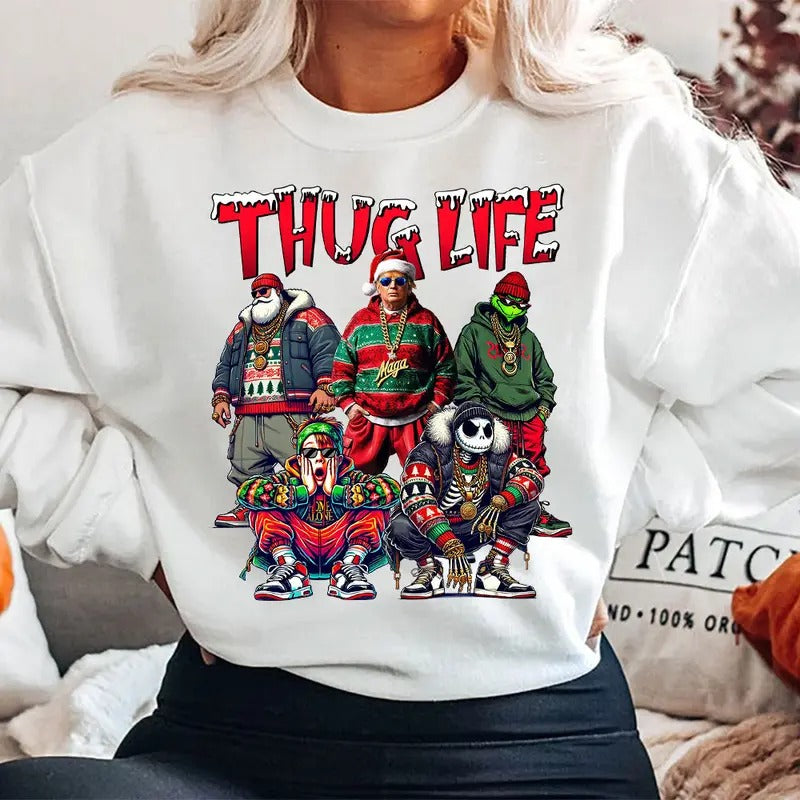 Truump ThugLife Xmas Shirt, Christmas Movies Shirt, Xmas Graphic Tee Hoodie, Sweatshirt | PodTeesHub.com